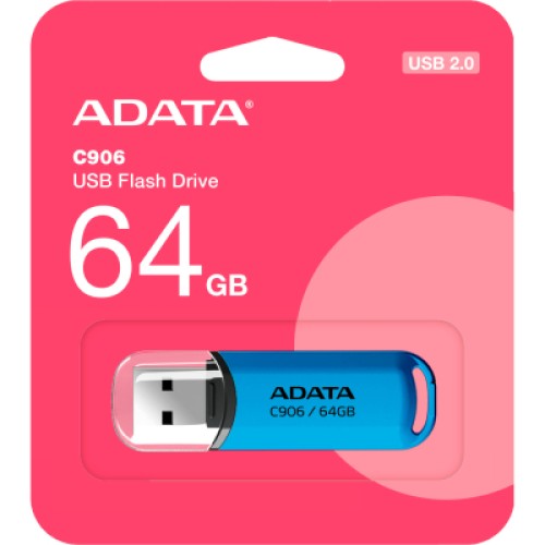 USB флеш накопитель ADATA 64GB C906 Blue USB 2.0 (AC906-64G-RWB)