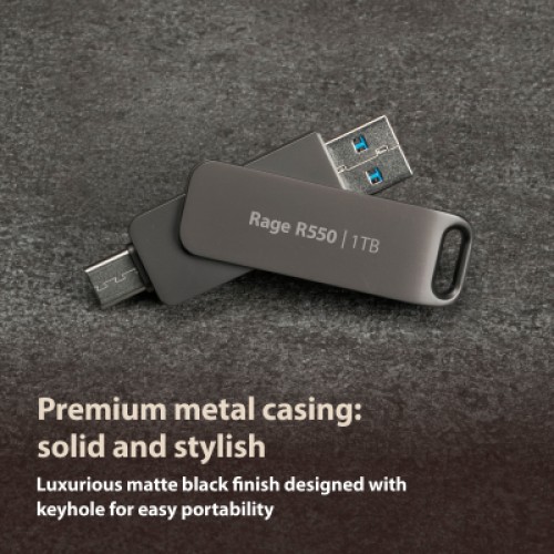 USB флеш накопитель Patriot 32GB Rage R550 Matte Black USB 3.2/Type-C (PE32GR550DSAD)