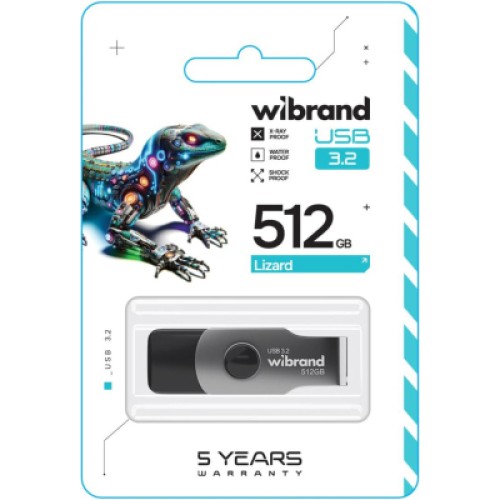 USB флеш накопитель Wibrand 512GB Lizard Black USB 3.2 (WI3.2/LI512P9B)