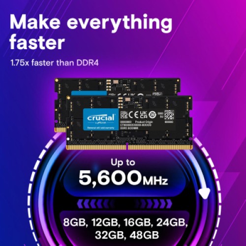 Модуль памяти для ноутбука SoDIMM DDR5 32GB 4800 MHz Micron (CT32G48C40S5T)
