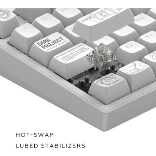 Клавиатура Dark Project ALU81 Terra Nova PBT RGB Mech G3MS Moonstone White (DPKB_NOVA_81_ANSI_WHITE_UA)