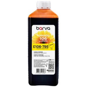 Чорнило Barva Epson 106 1л, Yellow (E106-795)