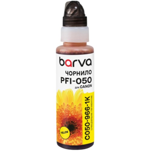 Чернила Barva Canon PFI-050 100мл, Pigm., флакон OneKey, Yellow (C050-966-1K)