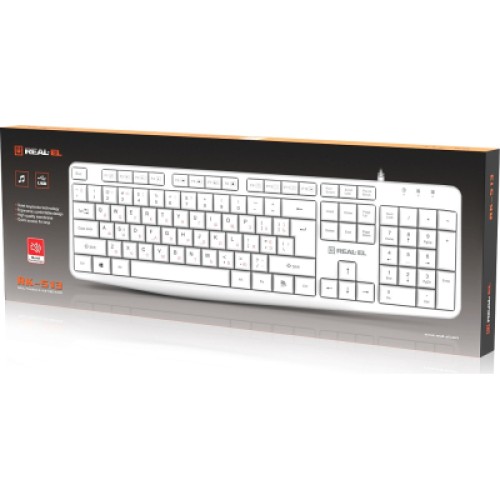 Клавиатура REAL-EL RK-513 USB White (EL123100047)
