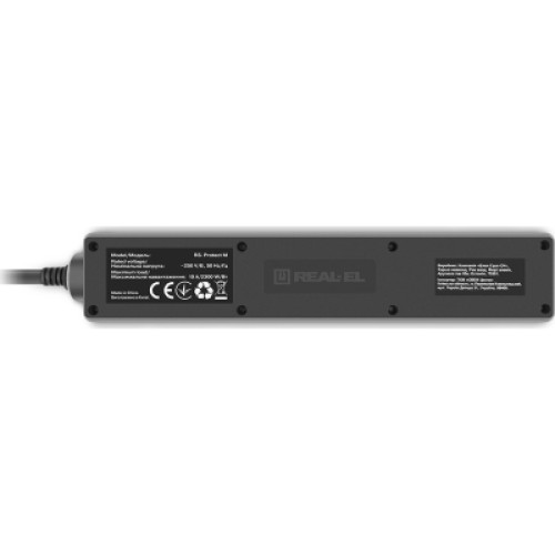 Сетевой фильтр питания REAL-EL RS-PROTECT M 10m, black (EL122300037)