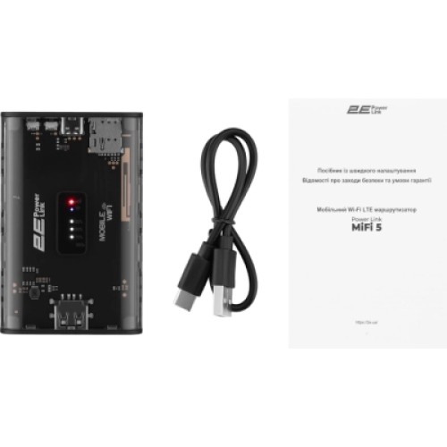 Мобильный Wi-Fi роутер 2E PowerLink MiFi-5 (694743655339)