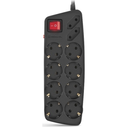 Сетевой фильтр питания REAL-EL REAL-EL RS-10 Protect, 3m, black (EL122300039)