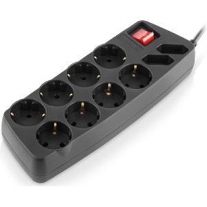Сетевой фильтр питания REAL-EL REAL-EL RS-10 Protect, 5m, black (EL122300040)