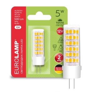 Лампочка Eurolamp Светодиодная капсульная лампа EUROLAMP LED силикон G4 5W 500Lm 300 (LED-G4-0530(12))