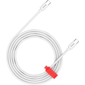 Дата кабель USB-C to USB-C 2.0m CC60AB 60W Braided White Canyon (CND-CC60AB20W)