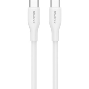 Дата кабель USB-C to USB-C 1.0m CC60SC10 60W Silicon White Canyon (CNS-CC60SC10W)