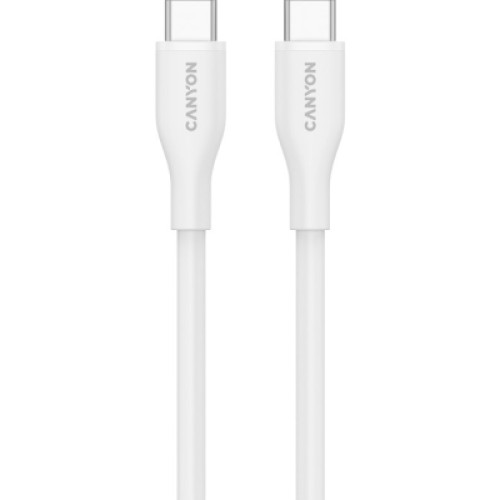 Дата кабель USB-C to USB-C 1.0m CC60SC10 60W Silicon White Canyon (CNS-CC60SC10W)