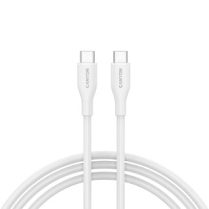 Дата кабель USB-C to USB-C 1.0m CC60SC10 60W Silicon White Canyon (CNS-CC60SC10W)