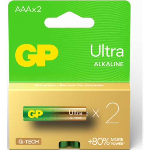 Батарейка Gp AAA LR03 ULTRA Alcaline * 2 (24AU21-SB2 / 4891199218101)