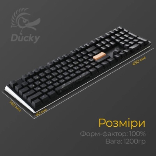 Клавиатура Ducky One 3 Cherry MX Blue RGB UA USB Black (DKON2108ST-CUAPXCLAWSC1)
