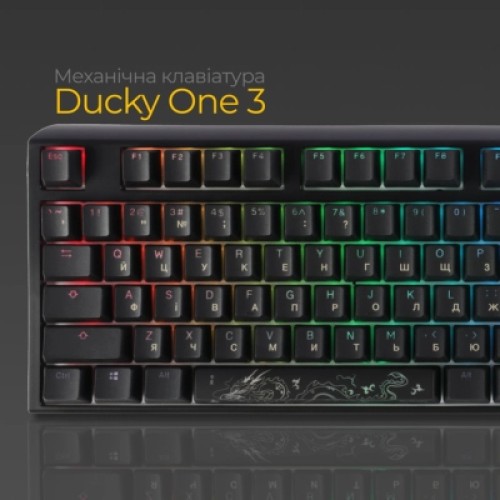 Клавиатура Ducky One 3 Cherry MX Blue RGB UA USB Black (DKON2108ST-CUAPXCLAWSC1)