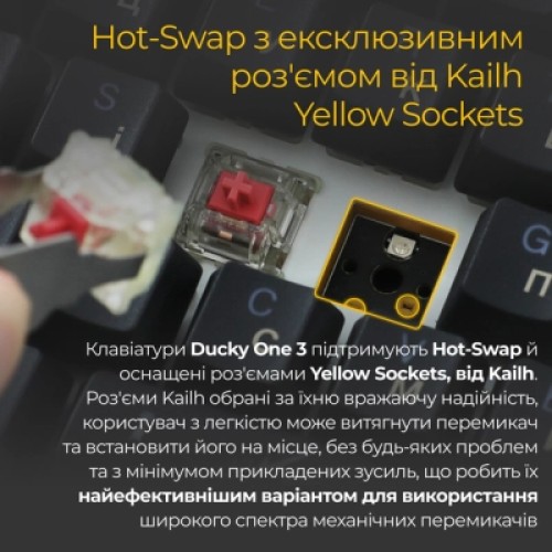 Клавиатура Ducky One 3 Cherry MX Blue RGB UA USB Black (DKON2108ST-CUAPXCLAWSC1)