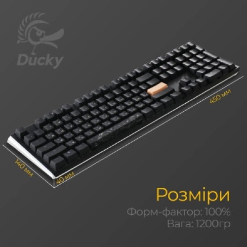 Клавиатура Ducky One 3 Cherry MX Red RGB UA USB Black (DKON2108ST-RUAPXCLAWSC1)