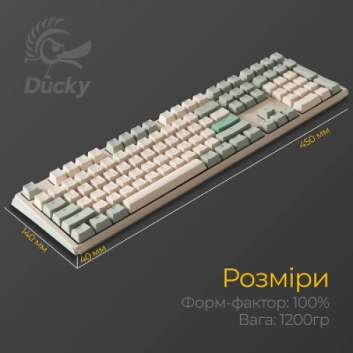 Клавиатура Ducky One 3 Cherry MX Speed Silver UA USB Cream (DKON2108-PUAPXМAEGGC1)