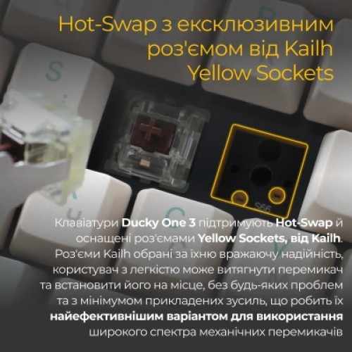 Клавиатура Ducky One 3 Cherry MX Speed Silver UA USB Cream (DKON2108-PUAPXМAEGGC1)