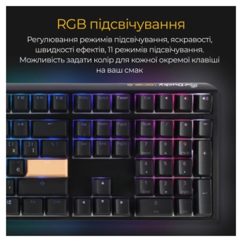 Клавиатура Ducky One 3 Cherry MX Speed Silver RGB UA USB Black (DKON2108ST-PUAPXCLAWSC1)