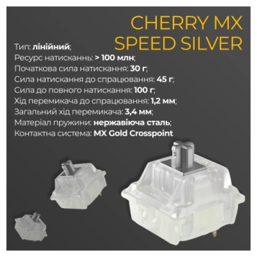 Клавиатура Ducky One 3 Cherry MX Speed Silver RGB UA USB White (DKON2108ST-PUAPXPWWWSC1)
