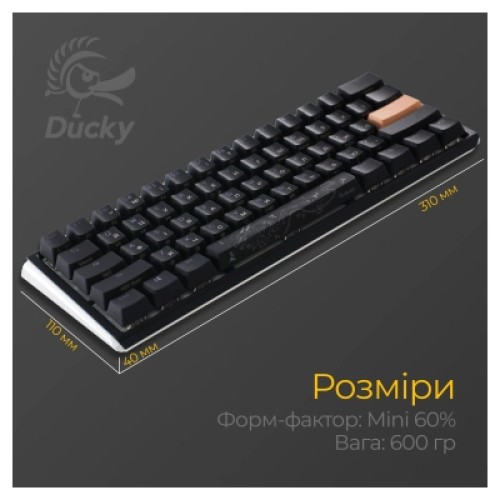 Клавиатура Ducky One 3 Mini Cherry MX Speed Silver RGB UA USB Black (DKON2161ST-PUAPXCLAWSC1)