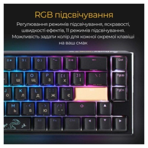 Клавиатура Ducky One 3 SF Cherry MX Red RGB UA USB Black (DKON2167ST-RUAPXCLAWSC1)