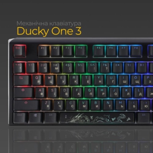 Клавиатура Ducky One 3 TKL Cherry MX Blue RGB UA USB Black (DKON2187ST-CUAPXCLAWSC1)
