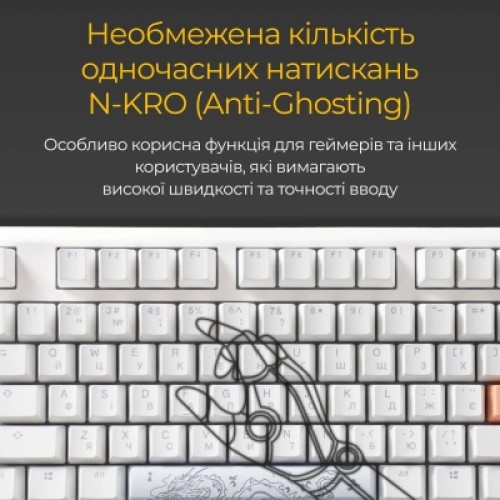 Клавиатура Ducky One 3 TKL Cherry MX Blue RGB UA USB White (DKON2187ST-CUAPXPWWWSC1)