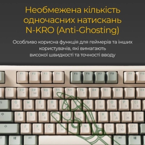 Клавиатура Ducky One 3 TKL Cherry MX Silent Red UA USB Cream (DKON2187-SUAPXМAEGGC1)