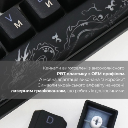 Клавиатура Ducky One 3 TKL Cherry MX Silent Red RGB UA USB Black (DKON2187ST-SUAPXCLAWSC1)
