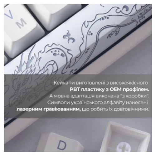 Клавиатура Ducky One 3 TKL Cherry MX Silent Red RGB UA USB White (DKON2187ST-SUAPXPWWWSC1)