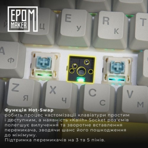 Клавиатура Epomaker EK68 65 Budgerigar V2 Switch Hot-Swap RGB Wireless/Bluetooth/USB UA Black (EK68-B-BV2)