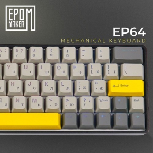 Клавиатура Epomaker EP64 60 Mulan Switch Hot-Swap RGB Wireless/Bluetooth/USB UA Black (EP64-B-M)
