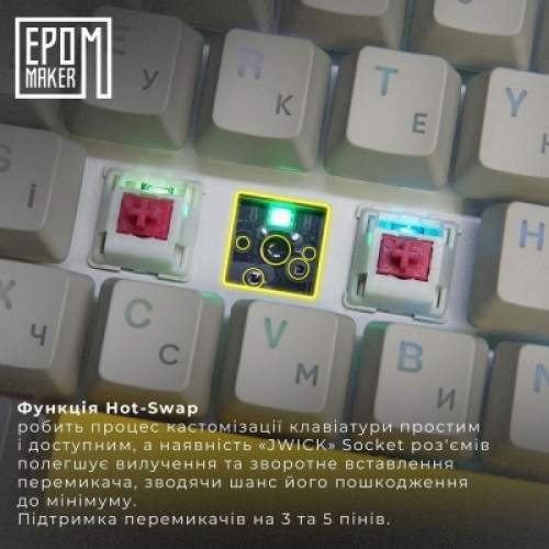 Клавиатура Epomaker EP64 60 Mulan Switch Hot-Swap RGB Wireless/Bluetooth/USB UA Black (EP64-B-M)