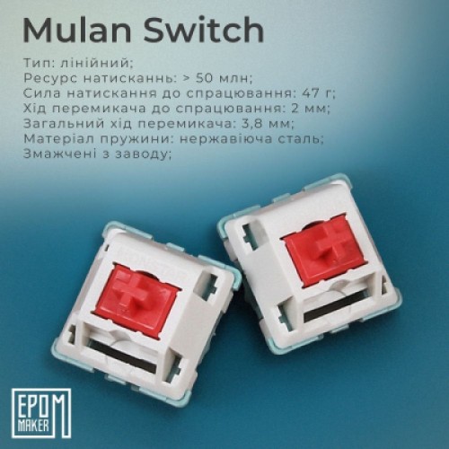 Клавиатура Epomaker EP64 60 Mulan Switch Hot-Swap RGB Wireless/Bluetooth/USB UA White (EP64-W-M)