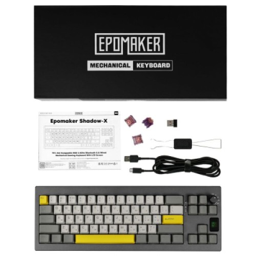 Клавиатура Epomaker Shadow-X 70 Flamingo Switch Hot-Swap LCD Screen RGB Wireless/Bluetooth/USB UA Black (SHX-B-F)