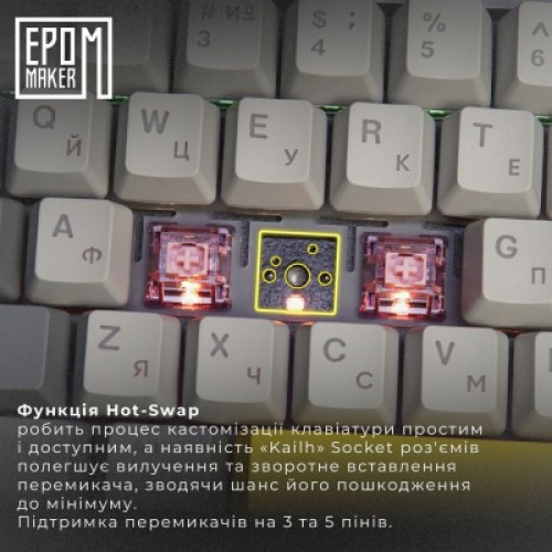 Клавиатура Epomaker Shadow-X 70 Flamingo Switch Hot-Swap LCD Screen RGB Wireless/Bluetooth/USB UA Black (SHX-B-F)