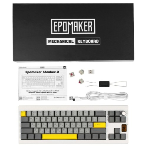 Клавиатура Epomaker Shadow-X 70 Mulan Switch Hot-Swap LCD Screen RGB Wireless/Bluetooth/USB UA White (SHX-W-M)