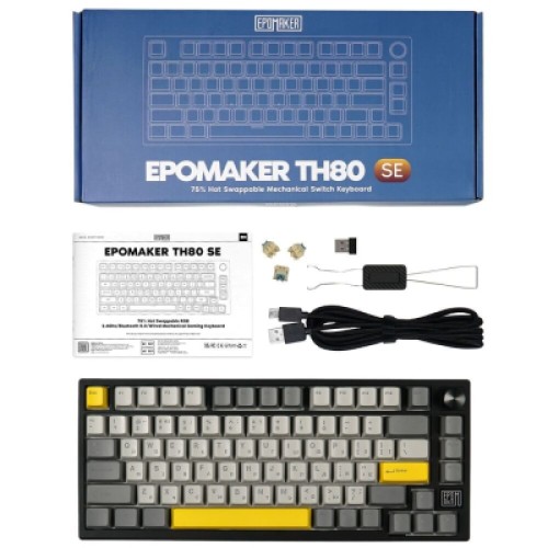 Клавиатура Epomaker TH80 SE 75 Budgerigar V2 Switch Hot-Swap RGB Wireless/Bluetooth/USB UA Black (TH80-SE-B-BV2)
