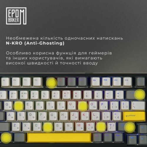 Клавиатура Epomaker TH80 SE 75 Flamingo Switch Hot-Swap RGB Wireless/Bluetooth/USB UA Black (TH80-SE-B-F)