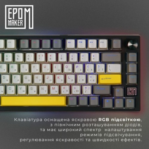 Клавиатура Epomaker TH80 SE 75 Flamingo Switch Hot-Swap RGB Wireless/Bluetooth/USB UA Black (TH80-SE-B-F)