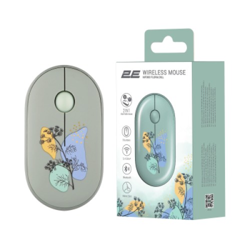 Мышка 2E MF300 FLORADILL Silent Wireless/Bluetooth Green (2E-MF300WFLORAGN)