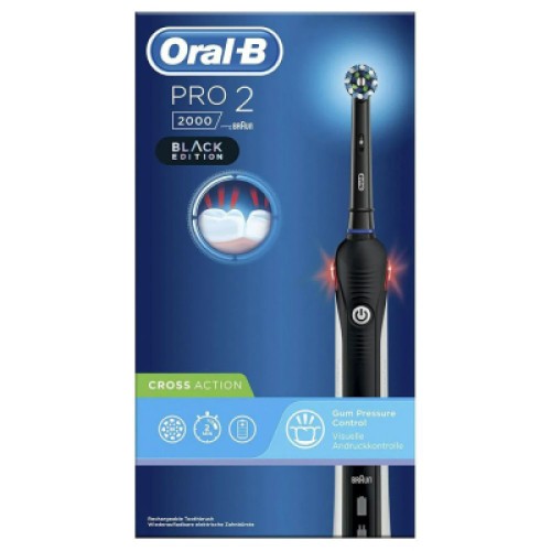 Электрическая зубная щетка Oral-B PRO2 2000 D 501.513.2 BK Cross Action