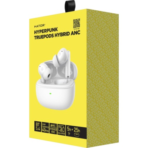 Наушники Hator Truepods Hybrid ANC White (HTA432)