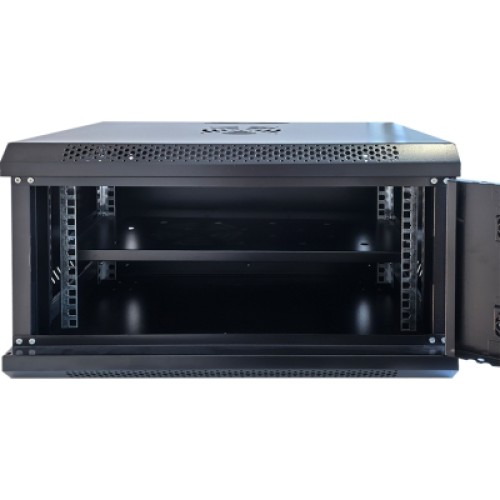 Шкаф настенный GEAR 6U 19'' 600x600x300 мм, + полка 19", black (GWMSN-6U-600-600)
