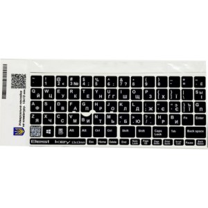 Наклейка на клавіатуру BestKey непрозора чорна, 76, білий (BKU13WHI/015)