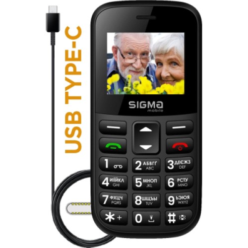 Мобильный телефон Sigma Comfort 50 EASY TYPE-C Black (4827798585214)