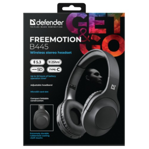 Наушники Defender FreeMotion B445 Bluetooth Black (63445)